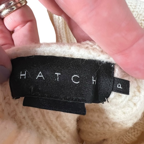 Hatch Maternity Merino Wool Waffle Turtleneck in Cream size XS - Picture 6 of 8